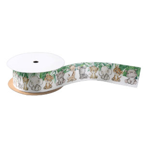 Safari Baby Shower I Birthday Animals Satin Ribbon