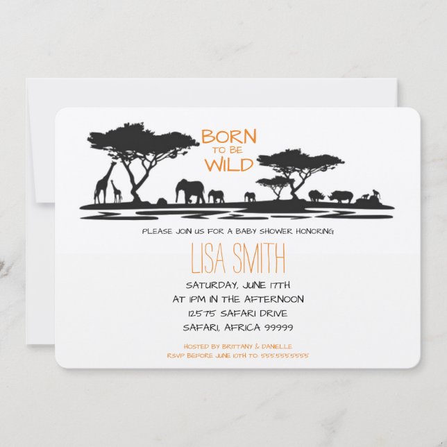 Safari Baby Shower Invitation (Front)