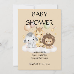 Safari baby shower invitation