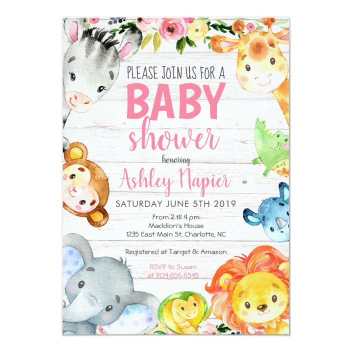 zazzle safari baby shower invitations