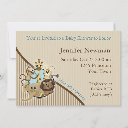 Safari Baby Shower Invitation