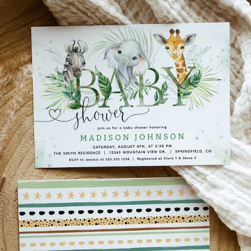 Safari Baby Shower Invitation