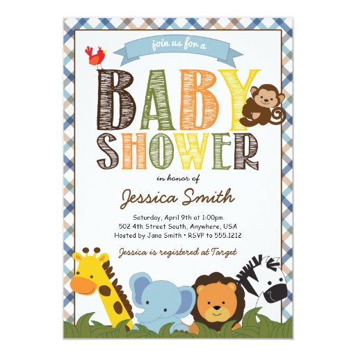 Safari Baby Boy Shower Invitations 5