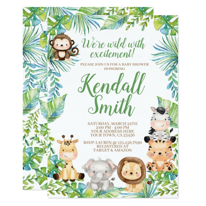 zazzle safari baby shower invitations