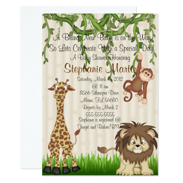 Safari Baby Shower Invitation