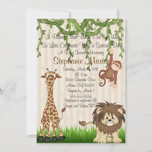 Safari Baby Shower Invitation