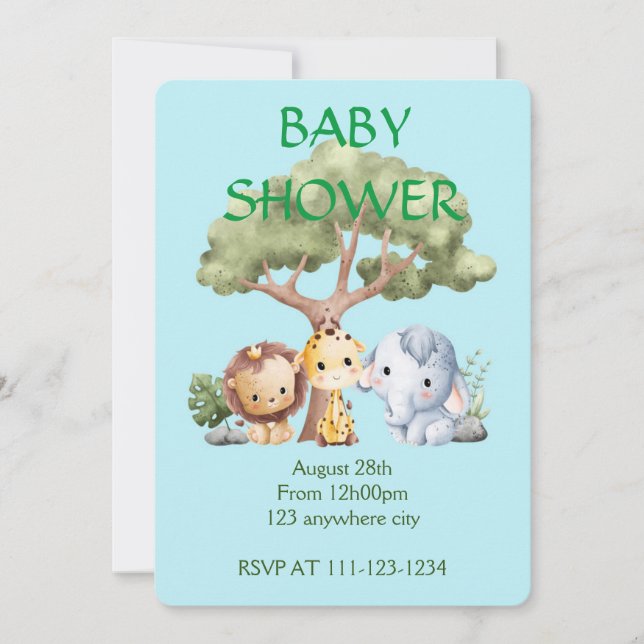 SAFARI BABY SHOWER INVITATION (Front)