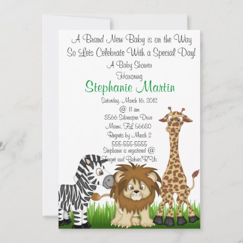 Safari Baby Shower Invitation