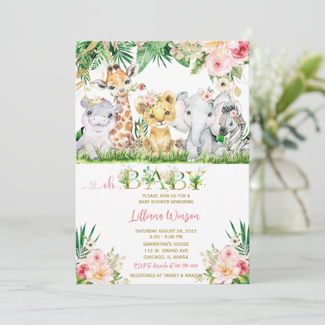 Safari Baby Shower Invitation Bundle (Standing Front)