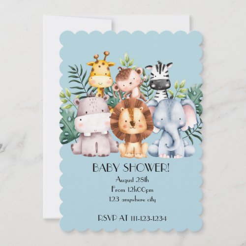 SAFARI BABY SHOWER INVITATION, DOWNLOADABLE INVITATION