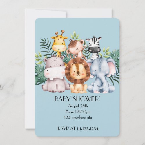 SAFARI BABY SHOWER INVITATION, DOWNLOADABLE INVITATION