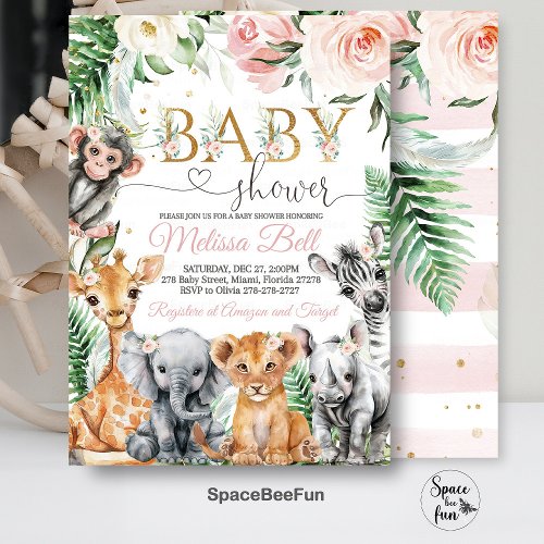 Safari Baby Shower Invitation Gir Safari Jungle  Invitation