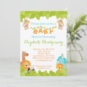 Safari Baby Shower Invitation with Animals (Standing Front)