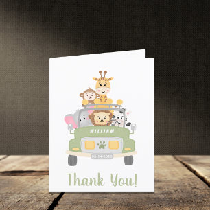 Safari Baby Shower Letterpress Thank You Card