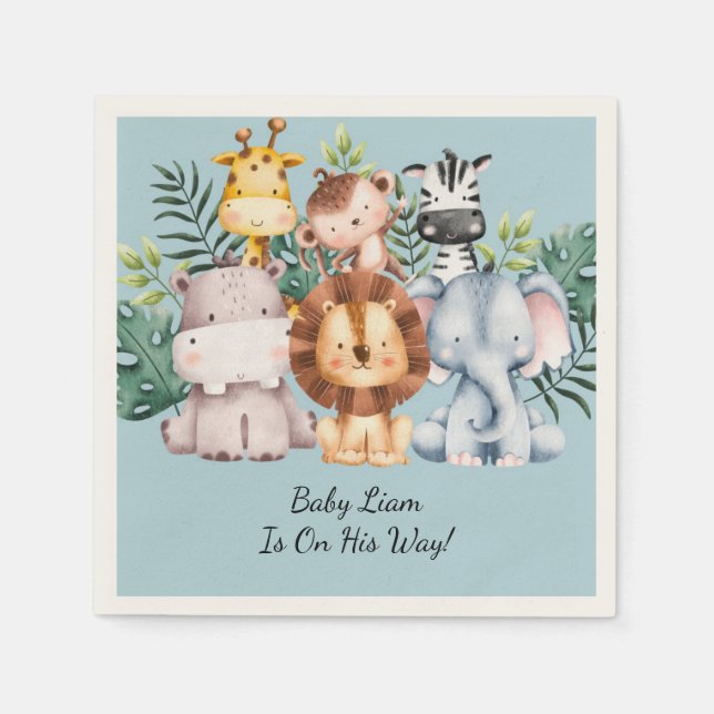 SAFARI BABY shower napkins (Front)