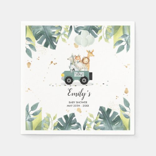 Safari Baby Shower Paper Napkin Drive By Shower