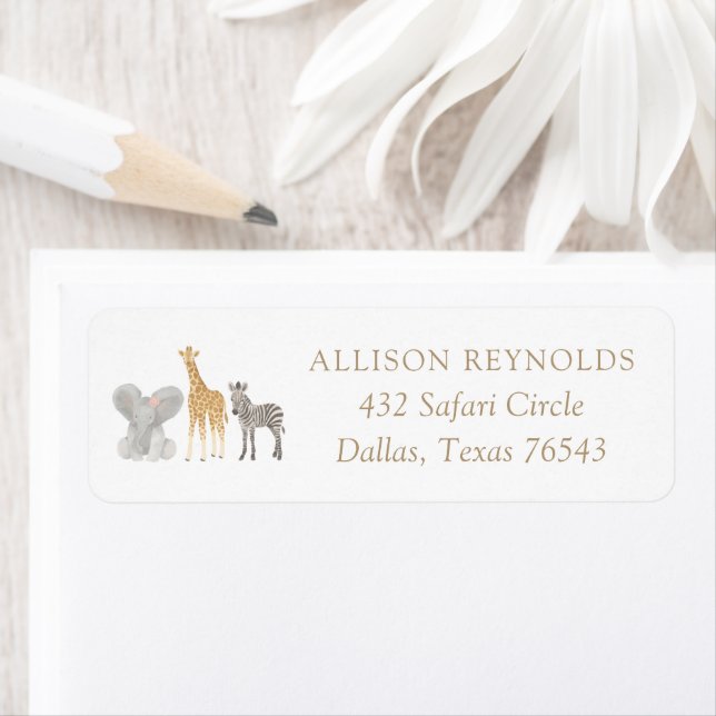 Safari Baby Shower Return Address Label (Insitu)