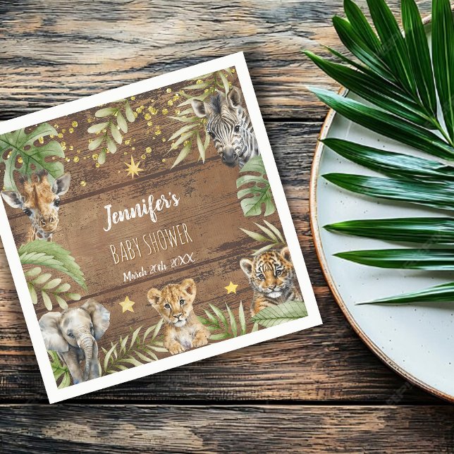 Safari Baby Shower Rustic Jungle Party Napkins (Creator Uploaded)