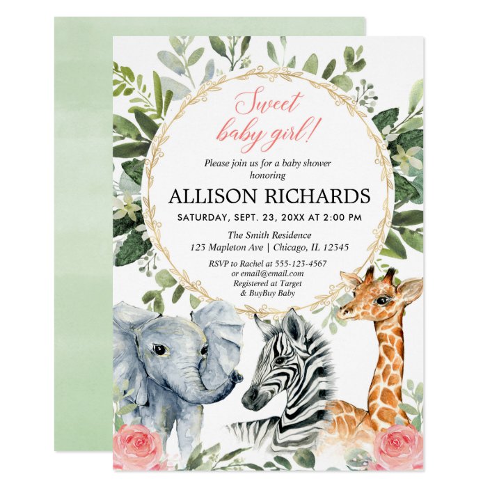 safari baby invitations