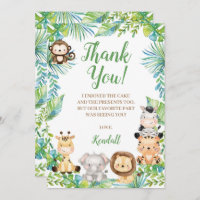 Safari Baby Shower Thank You Card