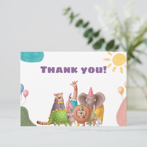 Safari Baby Shower Thank You Card
