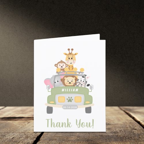 Safari Baby Shower Thank You Card