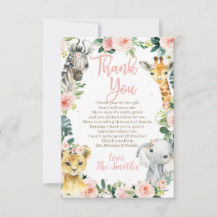 Safari Baby Shower Thank You Cards for a Boy
