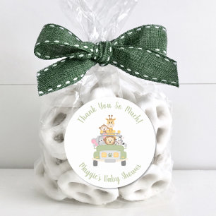 Safari Baby Shower Thank You Classic Round Sticker