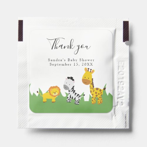 Safari Baby Shower Thank you Jungle Animals Cute Hand Sanitizer Packet
