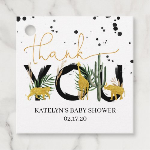 Safari Baby Shower Thank You Party Tags
