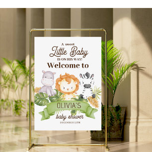 Safari Baby Shower Tropical Welcome Sign