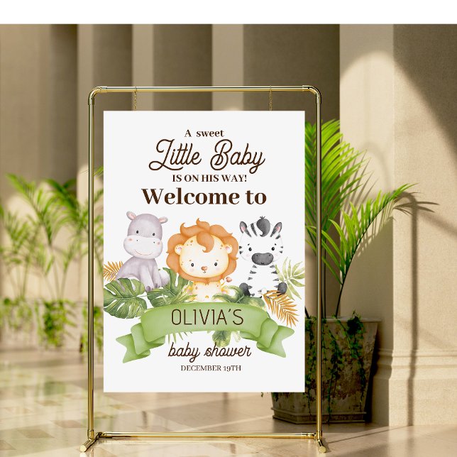 Safari Baby Shower Tropical Welcome Sign (Creator Uploaded)
