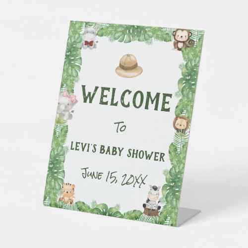 Safari Baby Shower Welcome Pedestal Sign