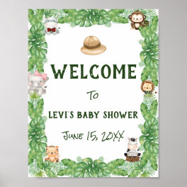 Safari Baby Shower Welcome Poster