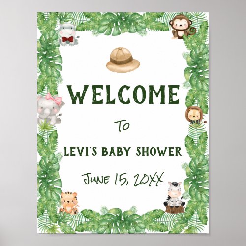 Safari Baby Shower Welcome Poster
