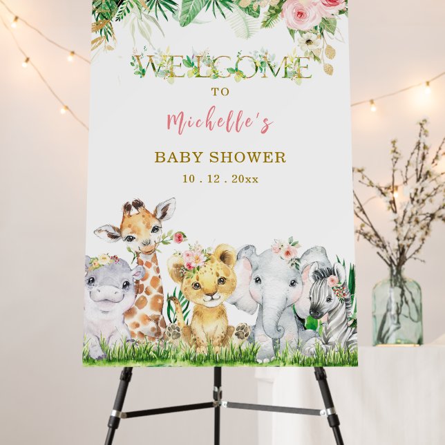 Safari Baby Shower Welcome Sign (In Situ (Stand))