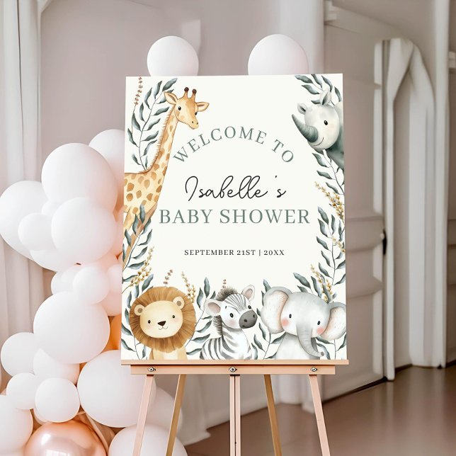 Safari Baby Shower Welcome Sign, Gender Neutral  Foam Board (Creator Uploaded)