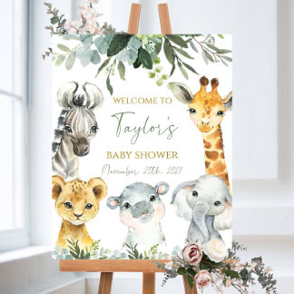 Safari Baby Shower Welcome Sign Jungle welcome sig