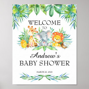 Safari Baby Shower Welcome Sign, Safari animals Poster