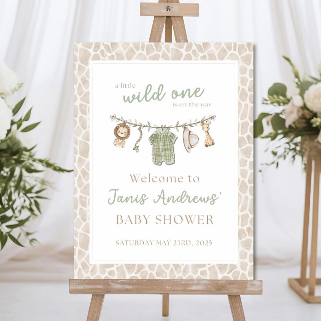 Safari Baby Shower Welcome Sign Wild One Theme (Creator Uploaded)
