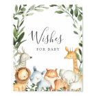 Safari Baby Shower Wishes For Baby Sign