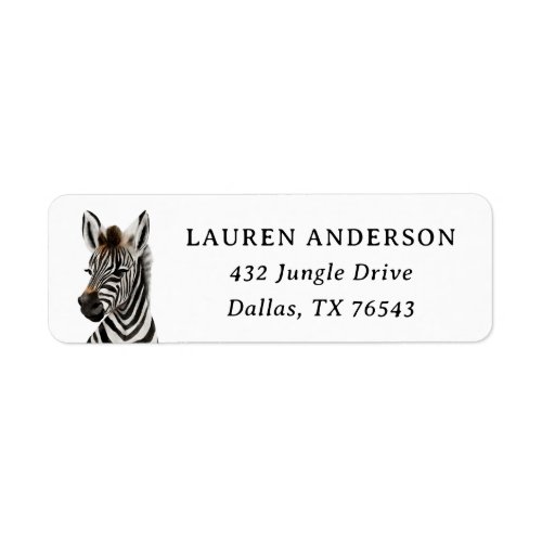 Safari Baby Shower Zebra Return Address Label