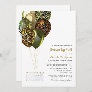 Safari Balloons Baby or Bridal Shower by Mail Invitation