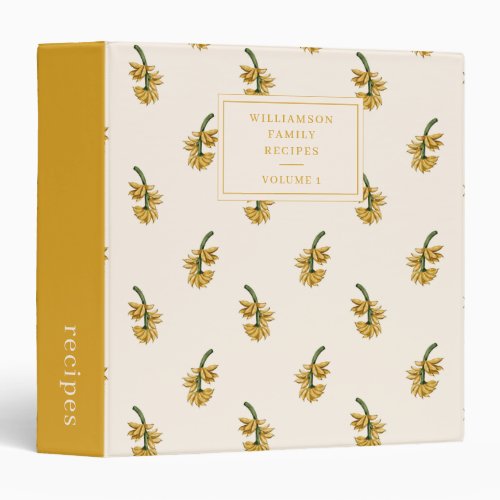 Safari Bananas Yellow Personalized Recipe Cookbook 3 Ring Binder