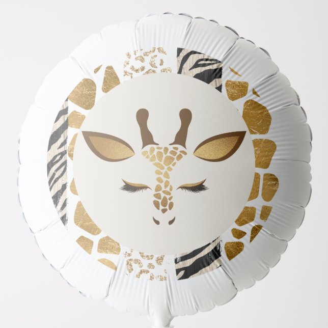 Safari birthday gender neutral giraffe  balloon (Front)
