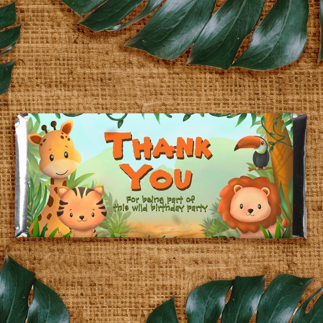 Safari Birthday  Hershey Bar Favors (Safari Birthday Chocolate Bar)
