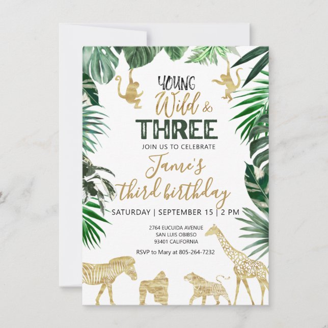 Safari birthday invitation (Front)
