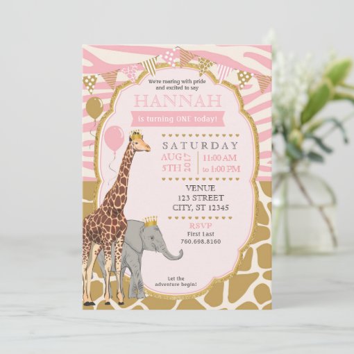 Safari Birthday Invitation - Pink | Zazzle