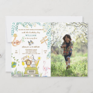 Safari Birthday Invitation With Photo