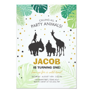 Animal birthday invitations